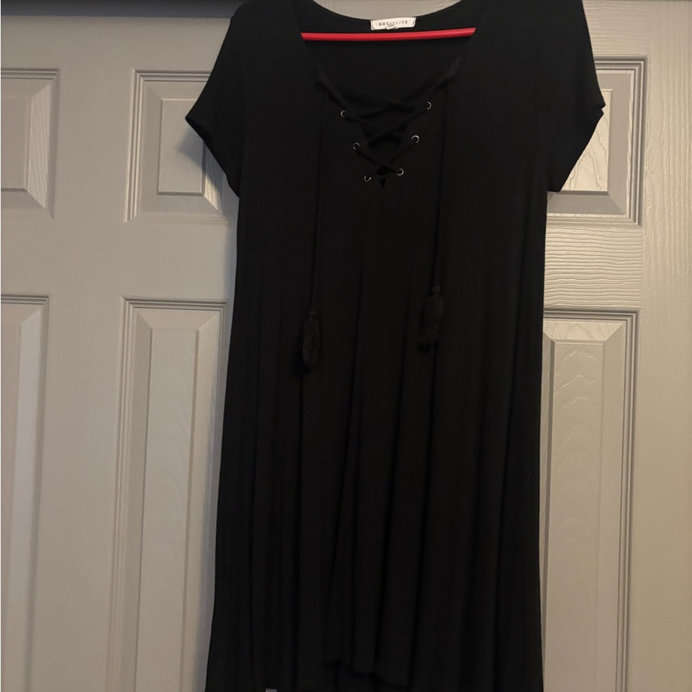 Black Lace-Up Dress
